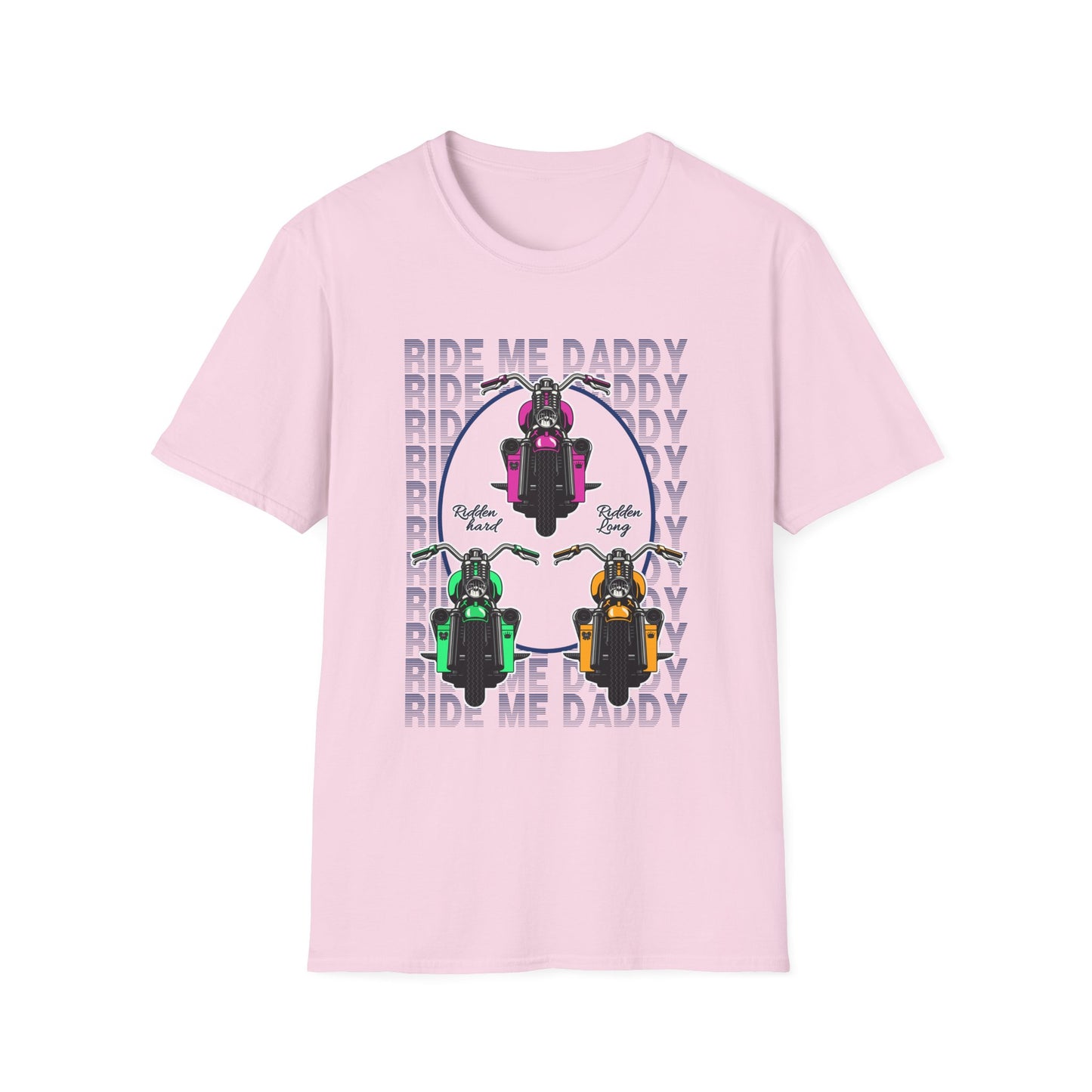 Ride Me Daddy Pop Art Inspired Motorcycle Princess T-Shirt. Spicy Motorcycle T-Shirt