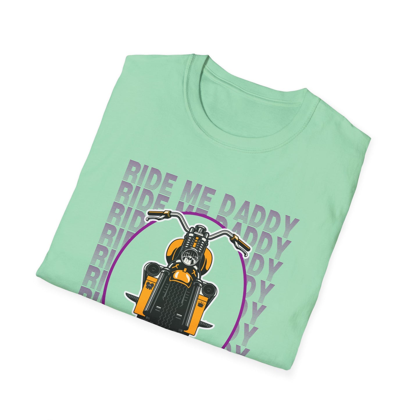Ride Me Daddy Motorcycle Princess Adult T-Shirt. Spicy Kink Motorcycle T-Shirt