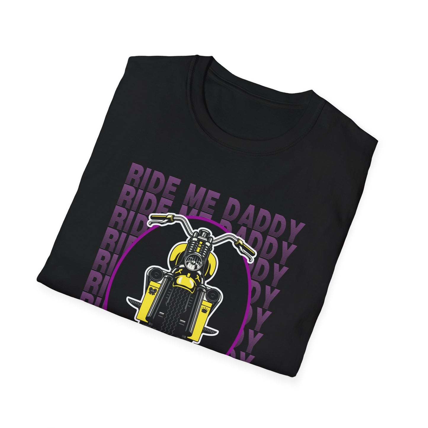 Ride Me Daddy Motorcycle Princess Adult T-Shirt. Spicy Kink Motorcycle T-Shirt