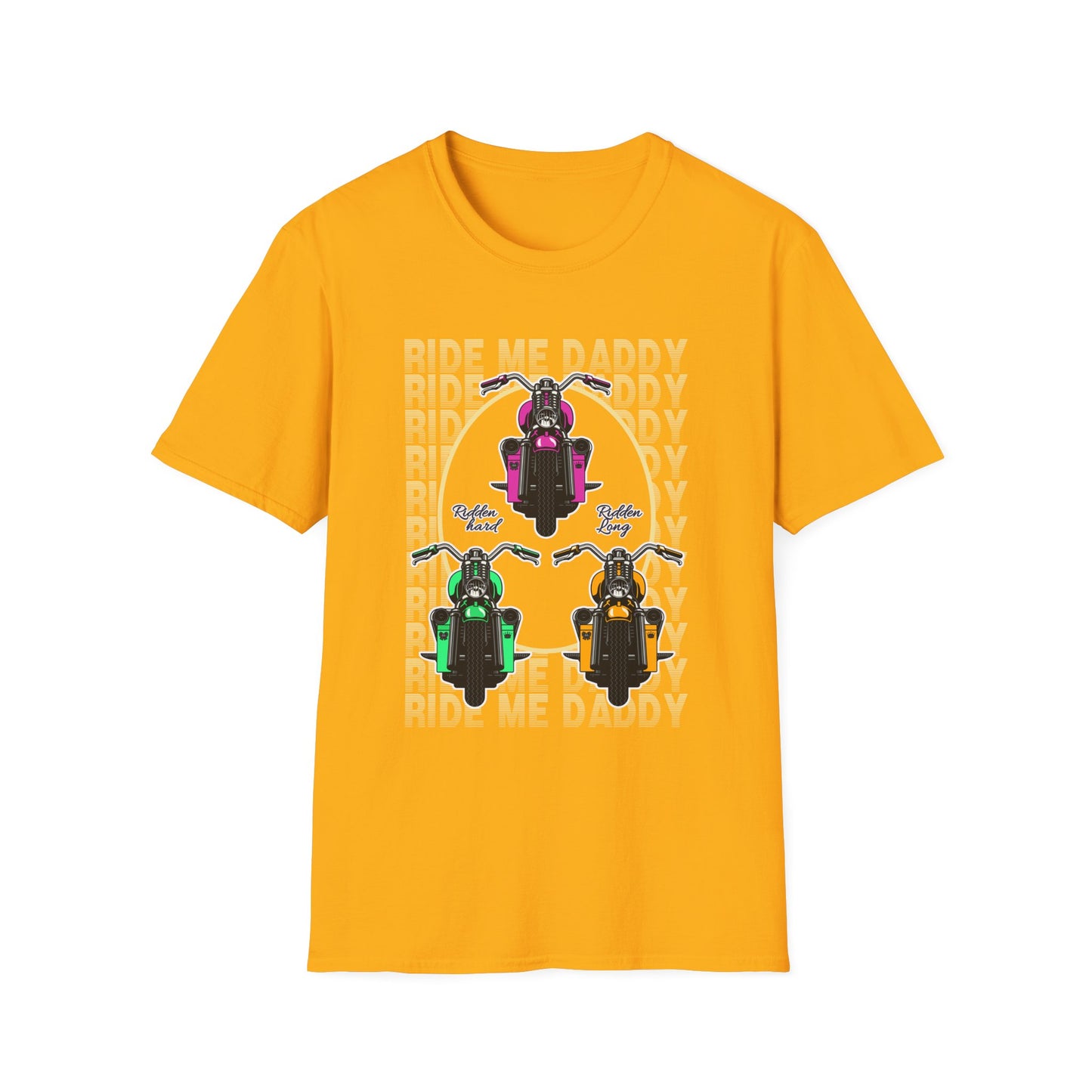 Ride Me Daddy Pop Art Inspired Motorcycle Princess T-Shirt. Spicy Motorcycle T-Shirt
