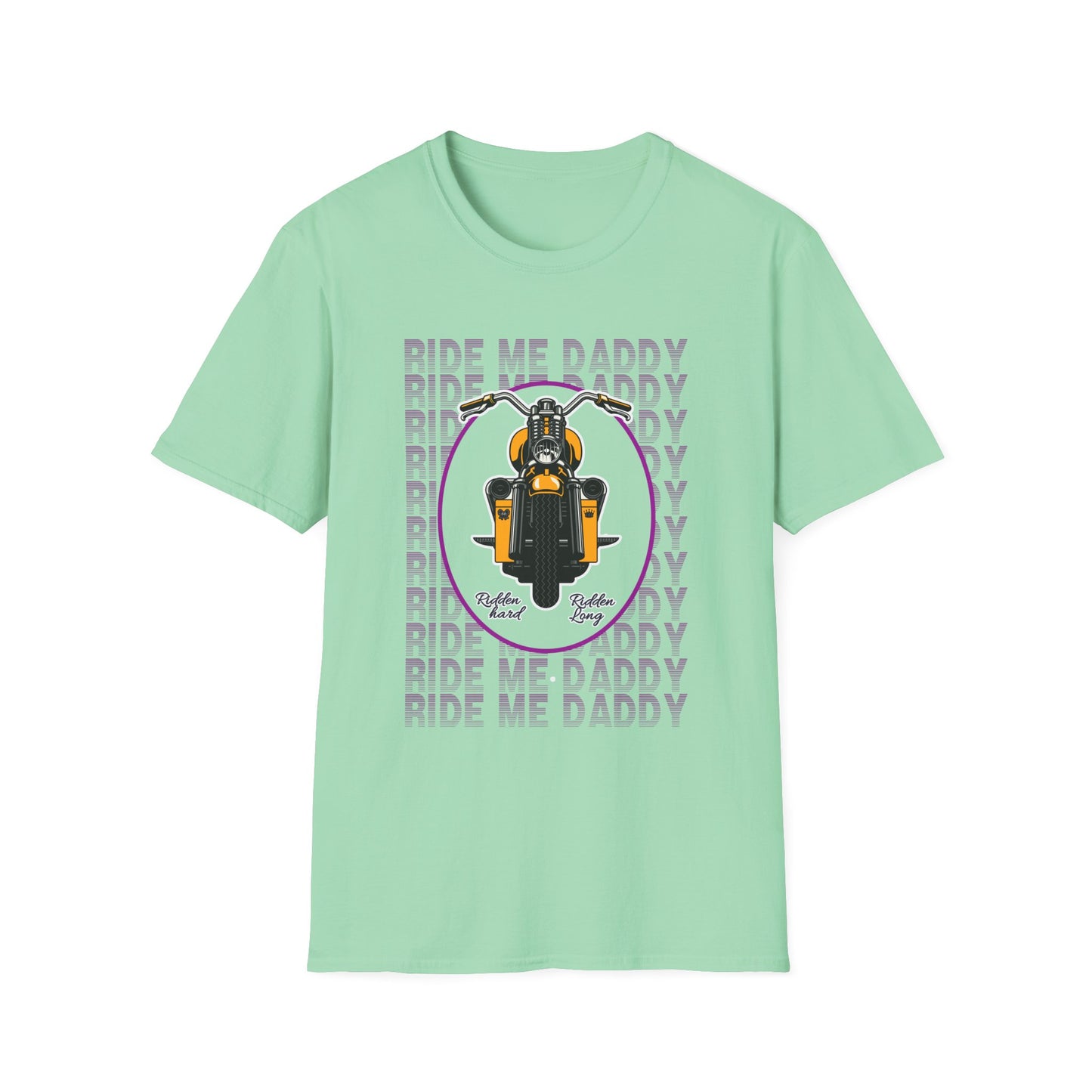 Ride Me Daddy Motorcycle Princess Adult T-Shirt. Spicy Kink Motorcycle T-Shirt