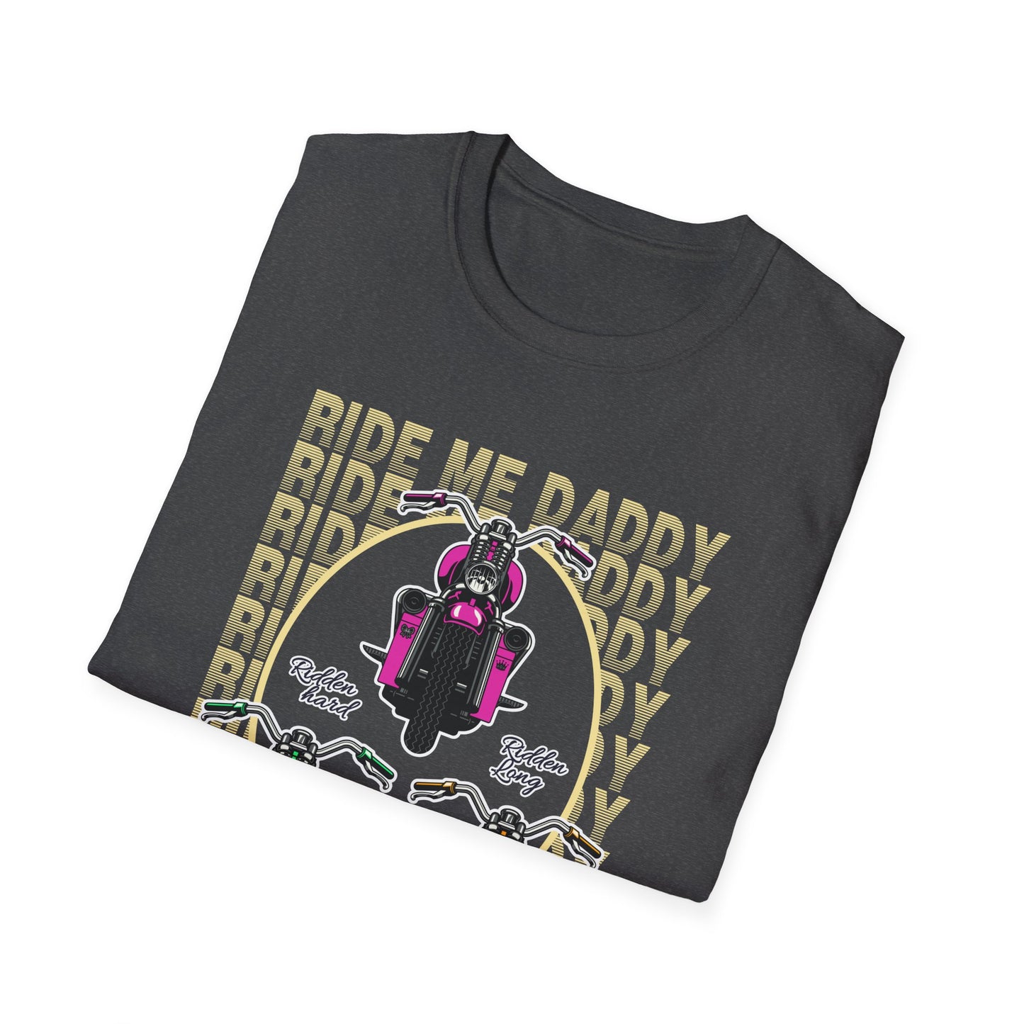 Ride Me Daddy Pop Art Inspired Motorcycle Princess T-Shirt. Spicy Motorcycle T-Shirt