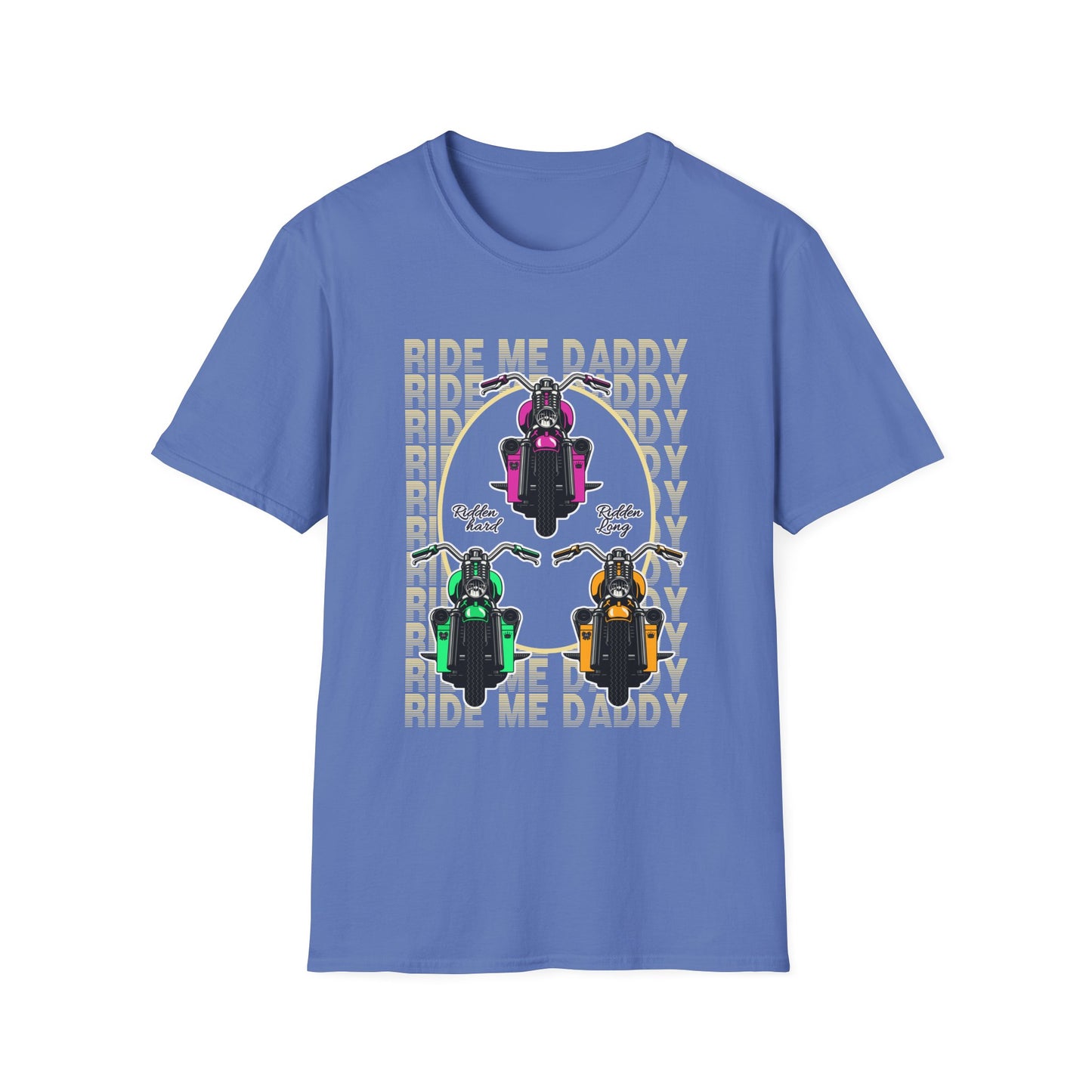 Ride Me Daddy Pop Art Inspired Motorcycle Princess T-Shirt. Spicy Motorcycle T-Shirt