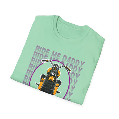 Ride Me Daddy Motorcycle Princess Adult T-Shirt. Spicy Kink Motorcycle T-Shirt