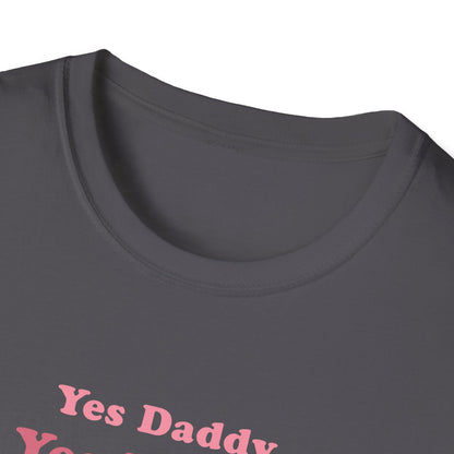 Yes Daddy Adult Princess Graphic T-Shirt. Perfect Gift for your Princess Partner, Submissive T-shirt