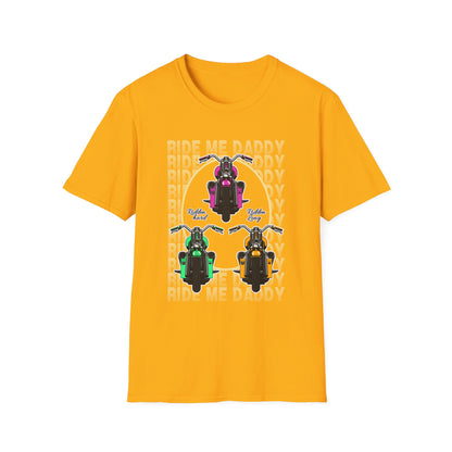 Ride Me Daddy Pop Art Inspired Motorcycle Princess T-Shirt. Spicy Motorcycle T-Shirt
