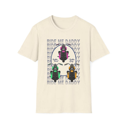 Ride Me Daddy Pop Art Inspired Motorcycle Princess T-Shirt. Spicy Motorcycle T-Shirt