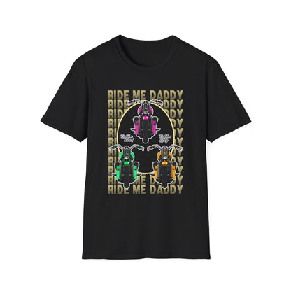 Ride Me Daddy Pop Art Inspired Motorcycle Princess T-Shirt. Spicy Motorcycle T-Shirt