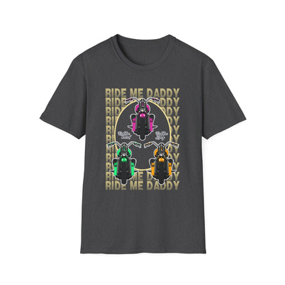 Ride Me Daddy Pop Art Inspired Motorcycle Princess T-Shirt. Spicy Motorcycle T-Shirt