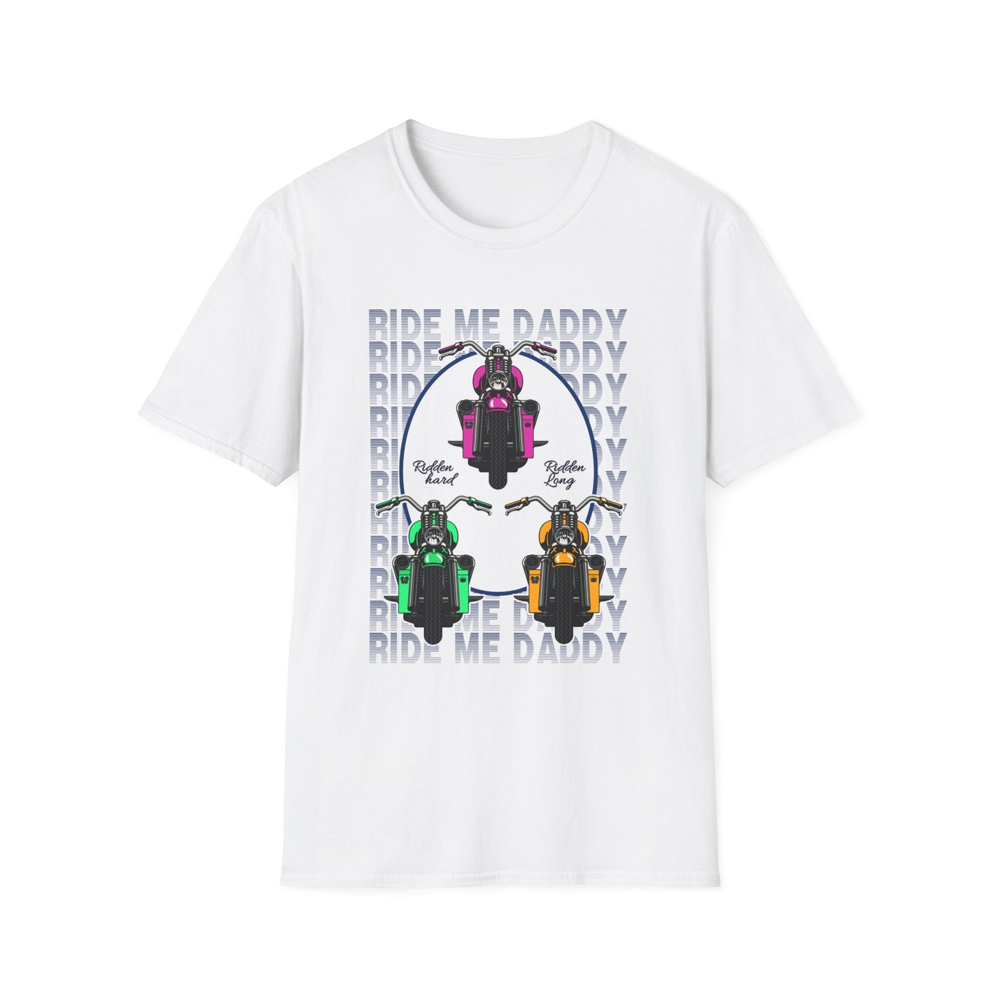 Ride Me Daddy Pop Art Inspired Motorcycle Princess T-Shirt. Spicy Motorcycle T-Shirt