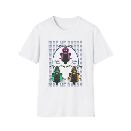 Ride Me Daddy Pop Art Inspired Motorcycle Princess T-Shirt. Spicy Motorcycle T-Shirt