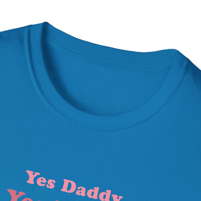 Yes Daddy Adult Princess Graphic T-Shirt. Perfect Gift for your Princess Partner, Submissive T-shirt
