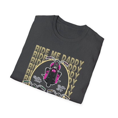 Ride Me Daddy Pop Art Inspired Motorcycle Princess T-Shirt. Spicy Motorcycle T-Shirt