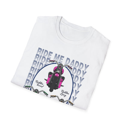 Ride Me Daddy Pop Art Inspired Motorcycle Princess T-Shirt. Spicy Motorcycle T-Shirt