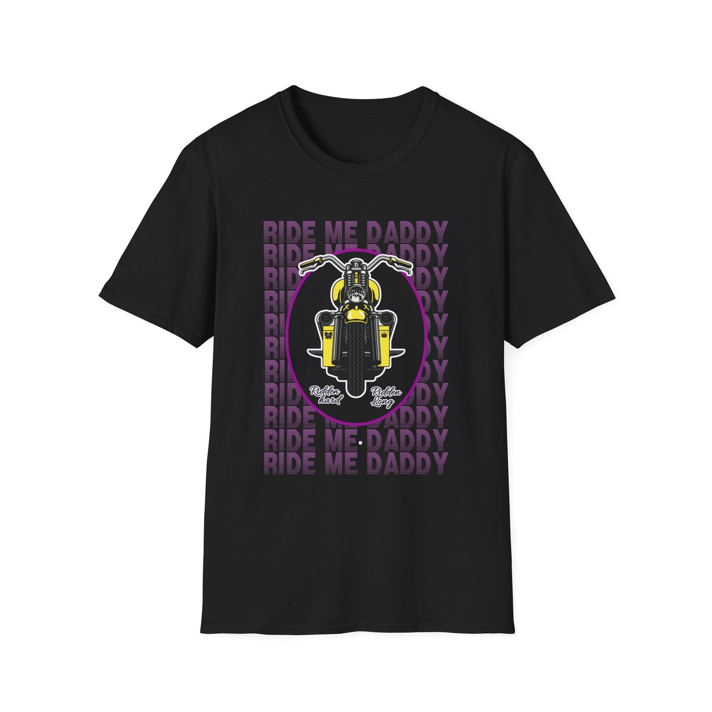 Ride Me Daddy Motorcycle Princess Adult T-Shirt. Spicy Kink Motorcycle T-Shirt