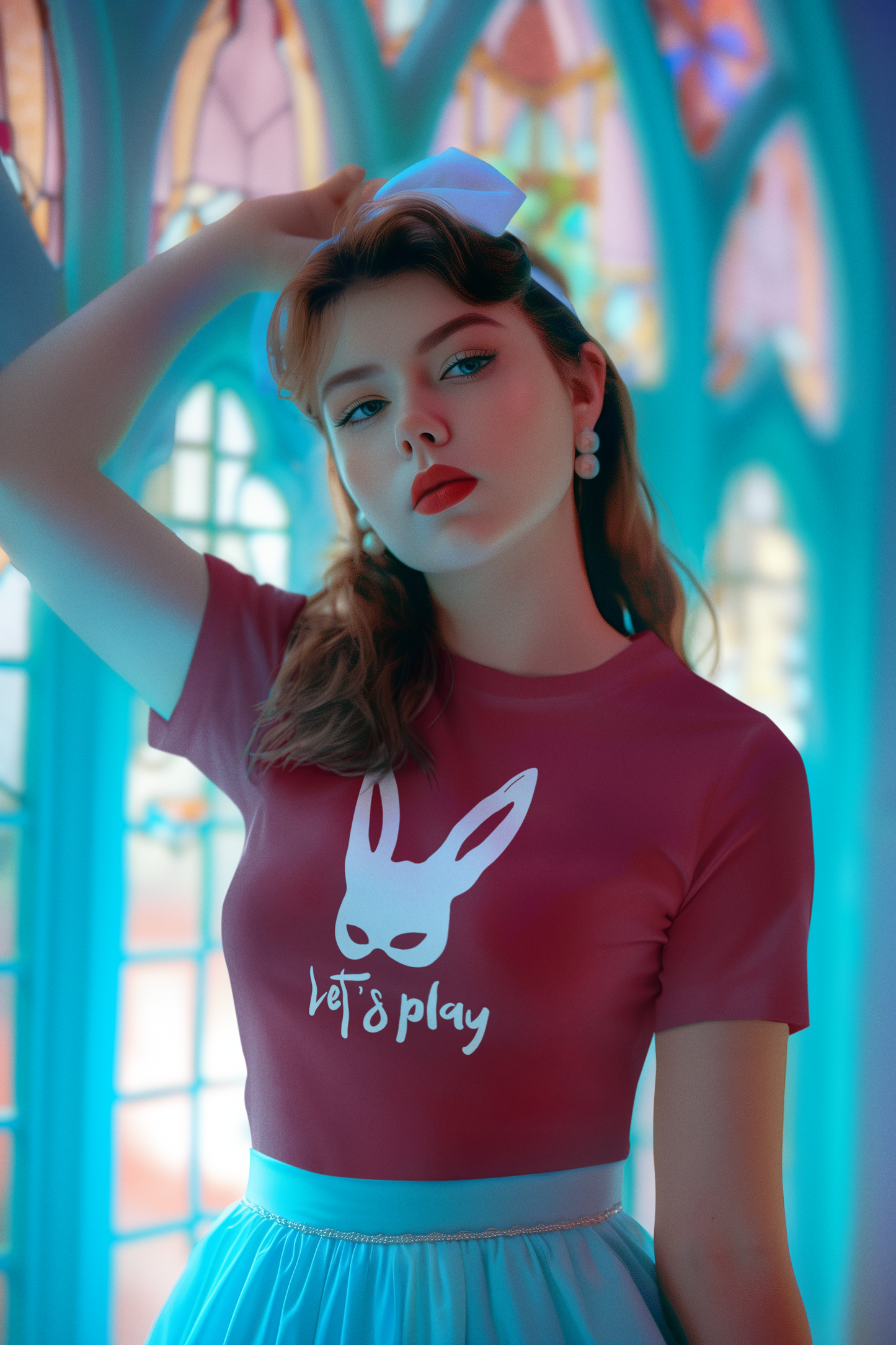 Lets Play Bunny Graphic T-Shirt for Adult Playtime, Perfect gift for your Partner