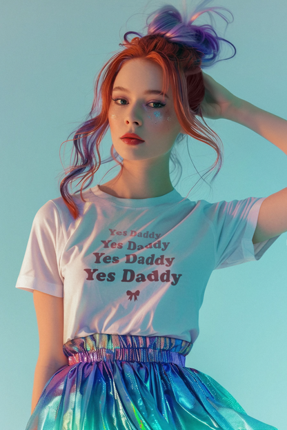 Yes Daddy Adult Princess Graphic T-Shirt. Perfect Gift for your Princess Partner, Submissive T-shirt