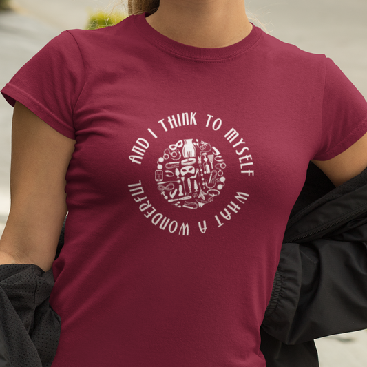 What a Wonderful World Adult Toys Graphic T-Shirt for Grownup Playtime. Perfect Gift for your BDSM Parter