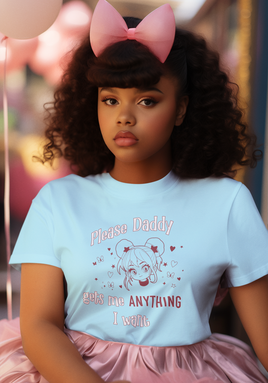 Please Daddy Adult Princess Graphic T-Shirt. Perfect Gift for your Princess Partner, Submissive T-shirt
