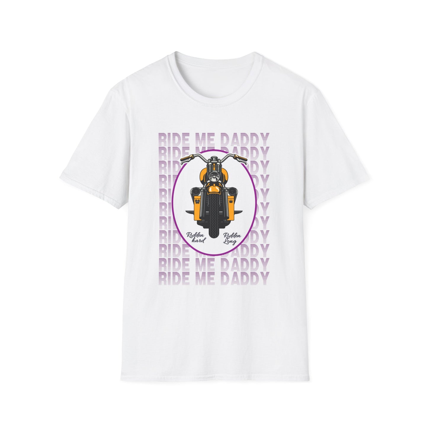 Ride Me Daddy Motorcycle Princess Adult T-Shirt. Spicy Kink Motorcycle T-Shirt