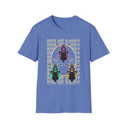 Ride Me Daddy Pop Art Inspired Motorcycle Princess T-Shirt. Spicy Motorcycle T-Shirt