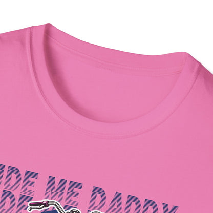 Ride Me Daddy Pop Art Inspired Motorcycle Princess T-Shirt. Spicy Motorcycle T-Shirt
