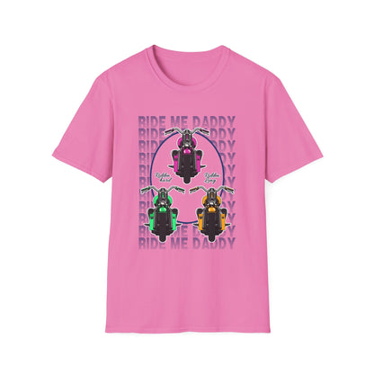 Ride Me Daddy Pop Art Inspired Motorcycle Princess T-Shirt. Spicy Motorcycle T-Shirt