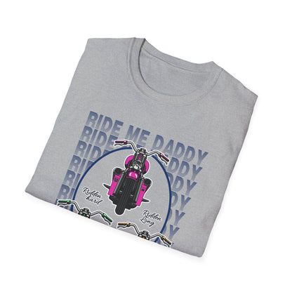 Ride Me Daddy Pop Art Inspired Motorcycle Princess T-Shirt. Spicy Motorcycle T-Shirt