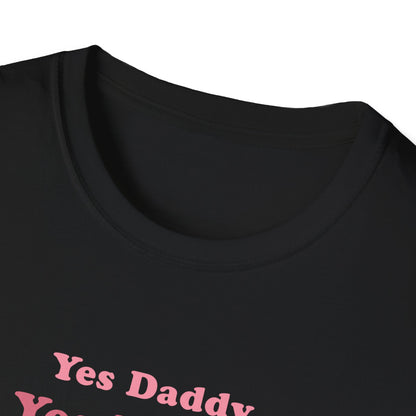 Yes Daddy Adult Princess Graphic T-Shirt. Perfect Gift for your Princess Partner, Submissive T-shirt