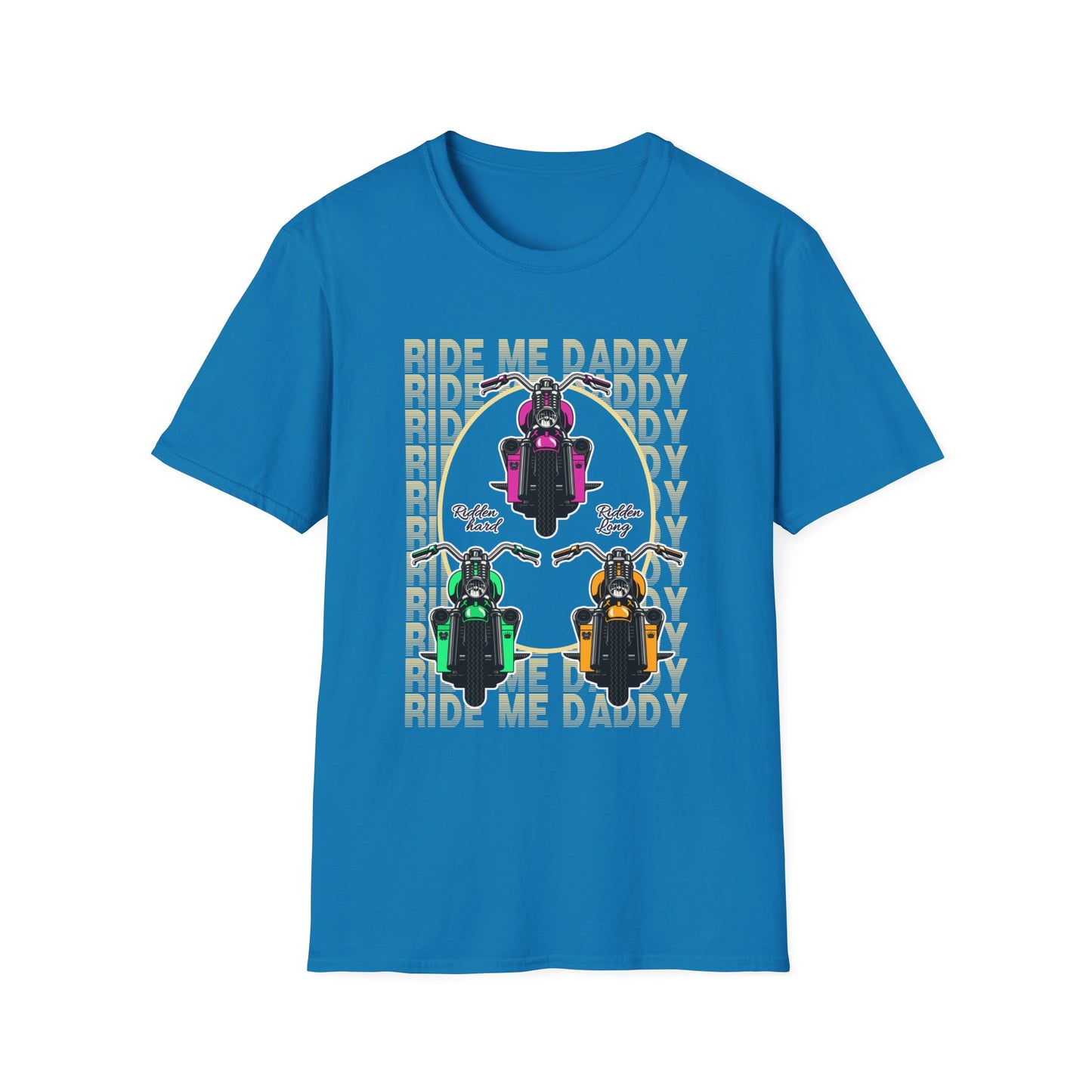 Ride Me Daddy Pop Art Inspired Motorcycle Princess T-Shirt. Spicy Motorcycle T-Shirt
