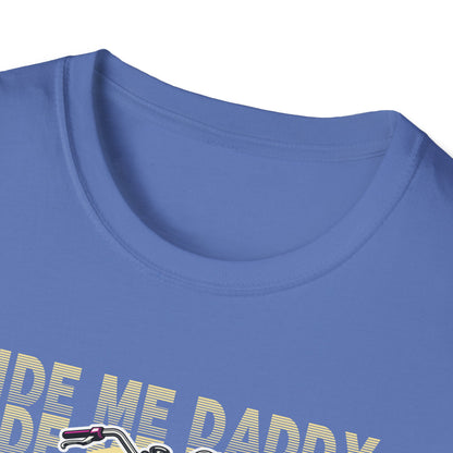 Ride Me Daddy Pop Art Inspired Motorcycle Princess T-Shirt. Spicy Motorcycle T-Shirt